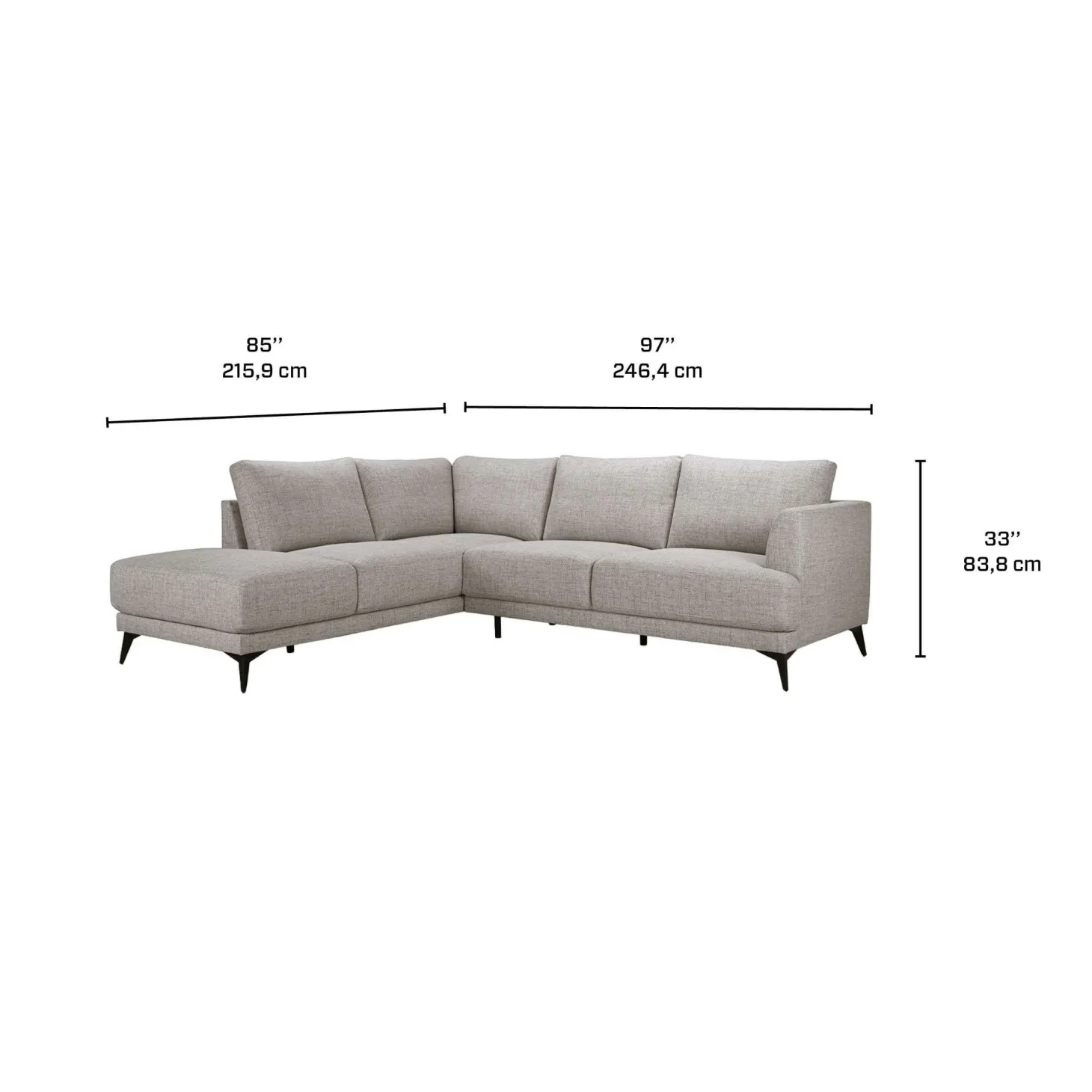 Sectionnel avec chaise longue à gauche