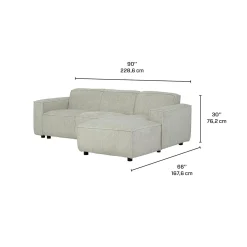 Sectionnel avec chaise longue à droite