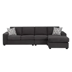Sectionnel avec chaise longue réversible - gris