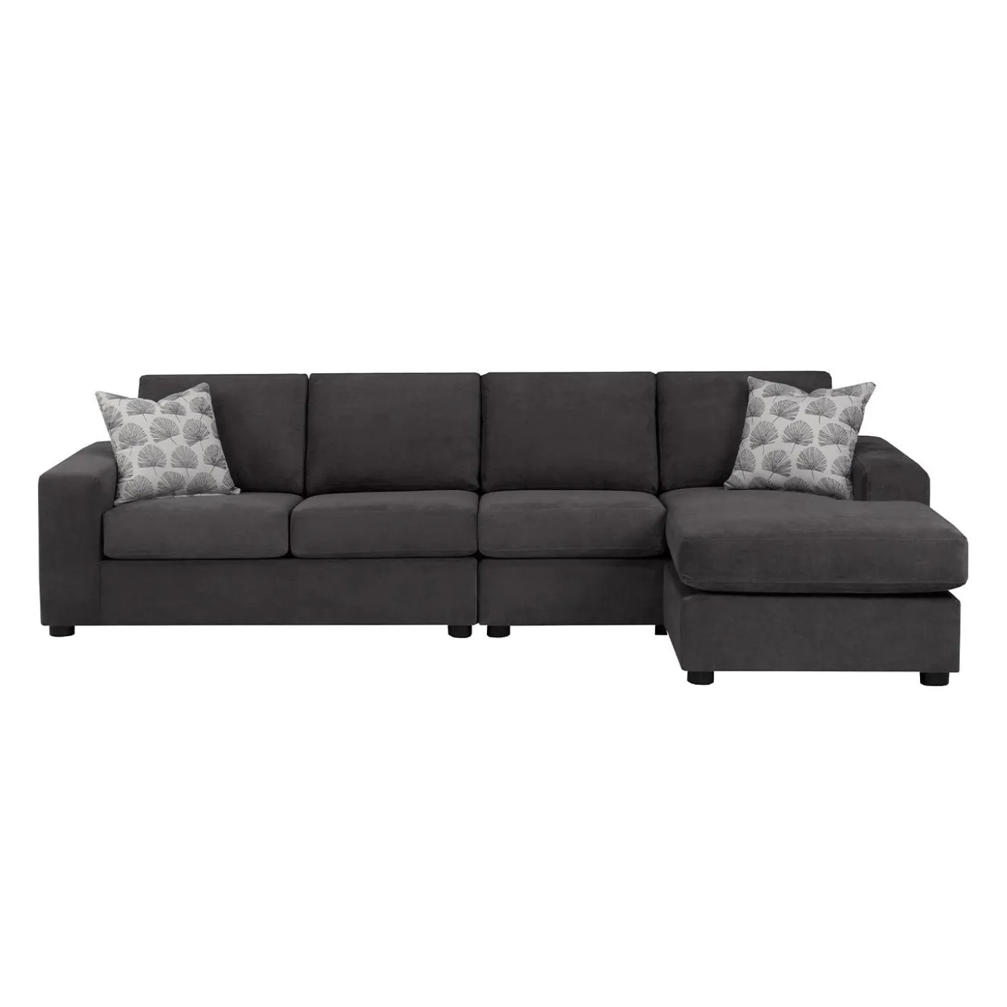 Sectionnel avec chaise longue réversible - gris