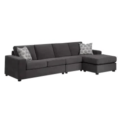 Sectionnel avec chaise longue réversible - gris