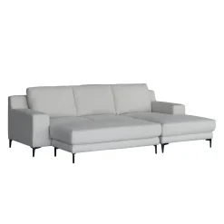 Sectionnel avec chaise longue à droite et ottoman - beige