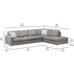 Sectionnel avec chaise longue à droite