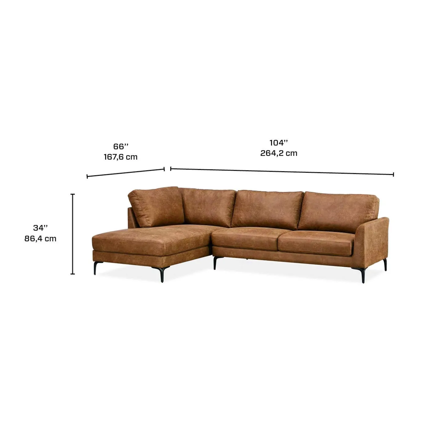 Sectionnel avec chaise longue à gauche
