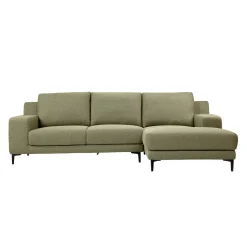 Sectionnel avec chaise longue à droite et ottoman - vert