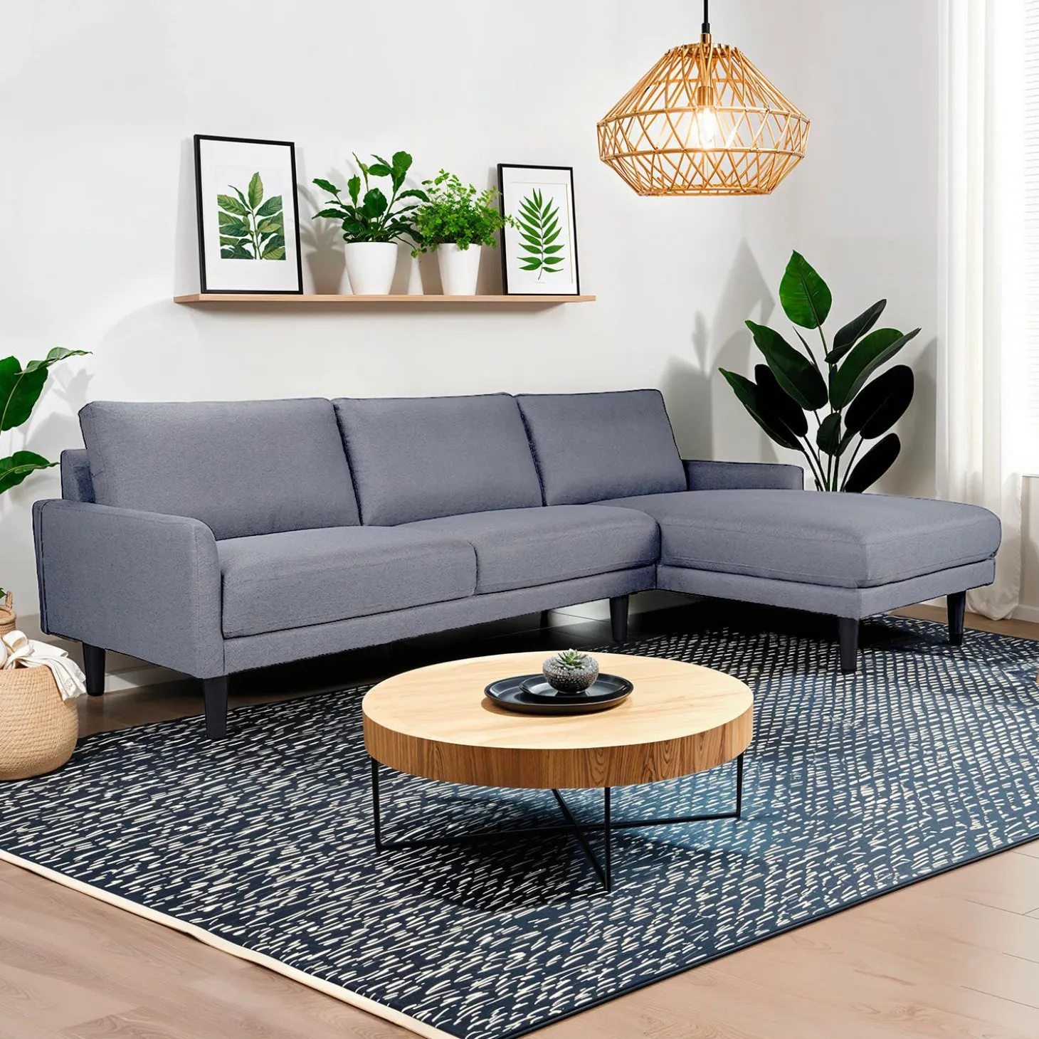 Sectionnel avec chaise longue à droite