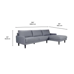 Sectionnel avec chaise longue à droite