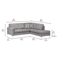 Sectionnel avec chaise longue à droite