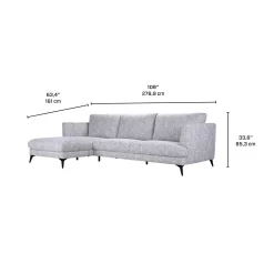 Sectionnel avec chaise longue à gauche