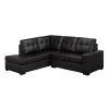 Sectionnel causeuse en cuir véritable - Chaise longue à gauche