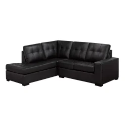 Sectionnel causeuse en cuir véritable - Chaise longue à gauche