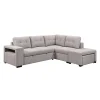 Sectionnel convertible avec chaise longue, rangement et 2 ottomans amovibles