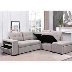Sectionnel convertible avec chaise longue, rangement et 2 ottomans amovibles