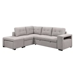 Sectionnel convertible avec chaise longue, rangement et 2 ottomans amovibles