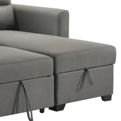 Sectionnel convertible et réversible avec rangement - gris