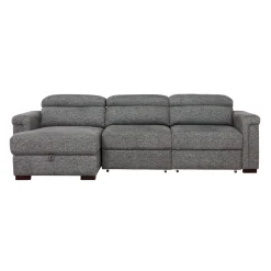 Sectionnel convertible électrique à sièges coulissants et chaise longue avec rangement