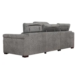 Sectionnel convertible électrique à sièges coulissants et chaise longue avec rangement