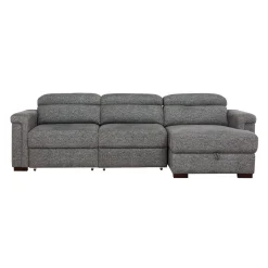 Sectionnel convertible électrique à sièges coulissants et chaise longue avec rangement