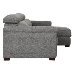Sectionnel convertible électrique à sièges coulissants et chaise longue avec rangement