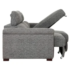 Sectionnel convertible électrique à sièges coulissants et chaise longue avec rangement