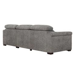 Sectionnel convertible électrique à sièges coulissants et chaise longue avec rangement
