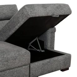 Sectionnel convertible électrique à sièges coulissants et chaise longue avec rangement