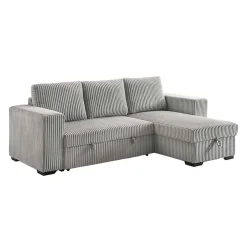 Sectionnel convertible réversible en velours côtelé avec rangement
