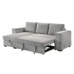 Sectionnel convertible réversible en velours côtelé avec rangement