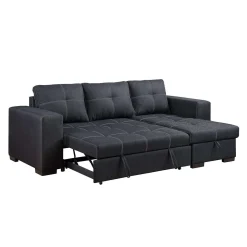 Sectionnel convertible réversible avec rangement