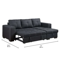 Sectionnel convertible réversible avec rangement