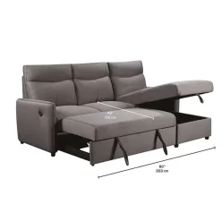 Sectionnel convertible réversible avec prises USB