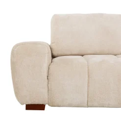 Sectionnel de style guimauve avec chaise longue à droite - crème