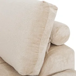 Sectionnel de style guimauve avec chaise longue à droite - crème