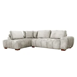 Sectionnel de style guimauve avec chaise longue à gauche - gris