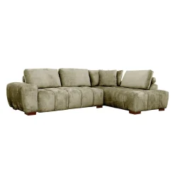 Sectionnel de style guimauve avec chaise longue à droite - sauge