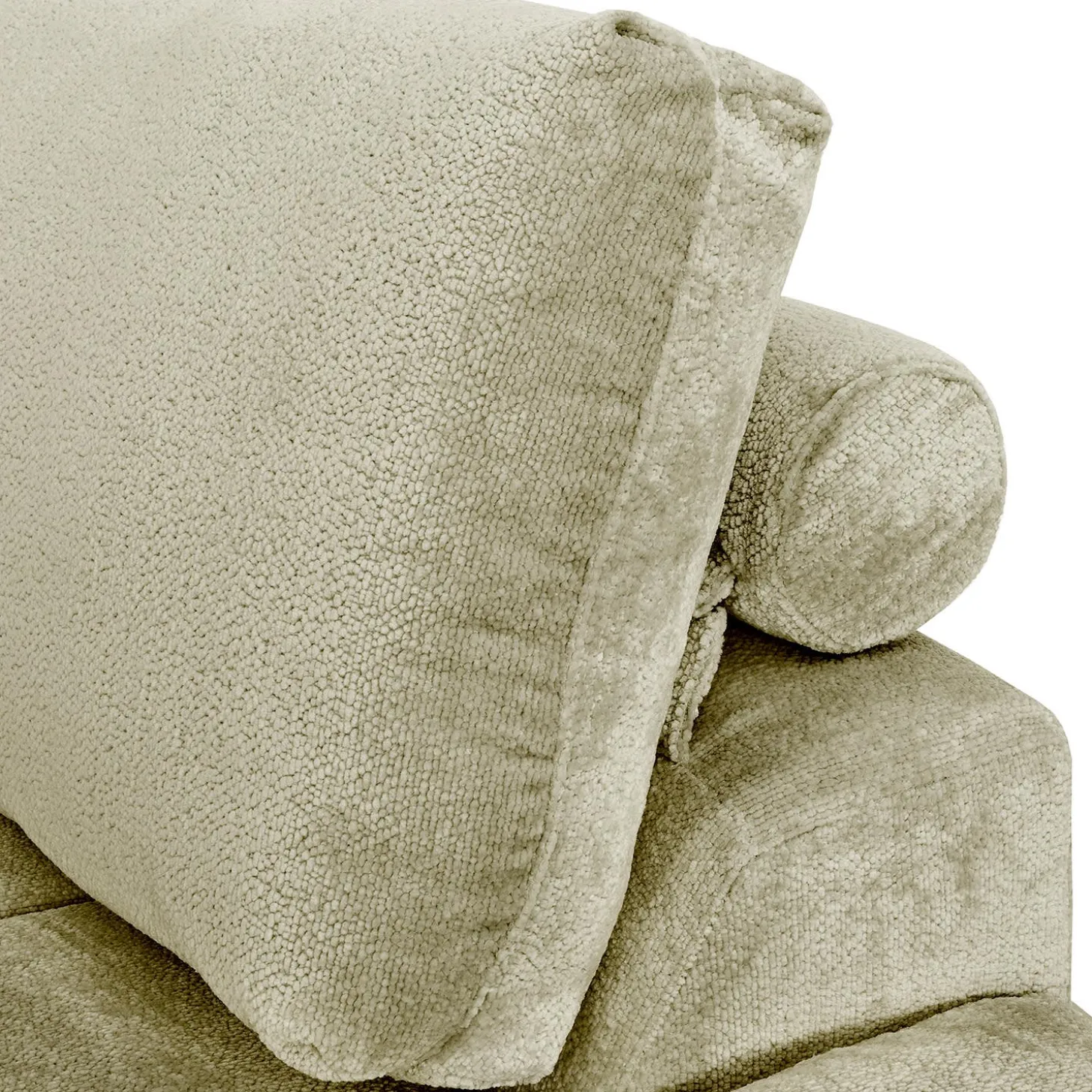 Sectionnel de style guimauve avec chaise longue à droite - sauge