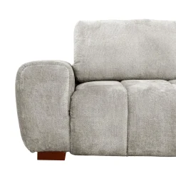 Sectionnel de style guimauve avec chaise longue à droite - gris