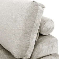 Sectionnel de style guimauve avec chaise longue à droite - gris