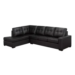 Sectionnel en cuir véritable - Chaise longue à gauche