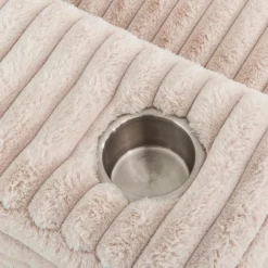 Sectionnel en velours côtelé avec chaise longue réversible - taupe pâle