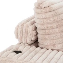 Sectionnel en velours côtelé avec chaise longue réversible - taupe pâle