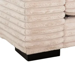 Sectionnel en velours côtelé avec chaise longue réversible - taupe pâle