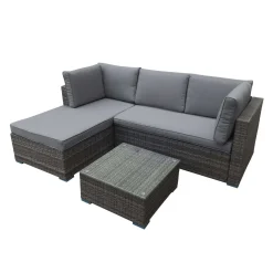 Sectionnel extérieur en rotin avec table basse - 2 mcx
