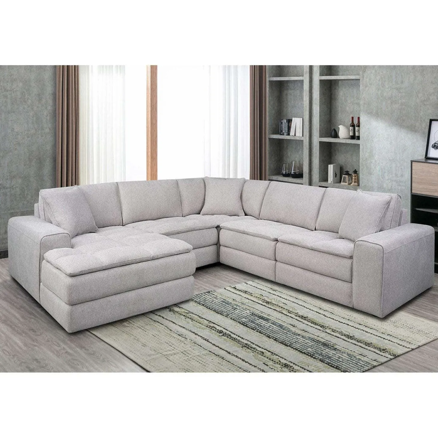 Sectionnel modulaire avec chaise longue à gauche - 5 mcx