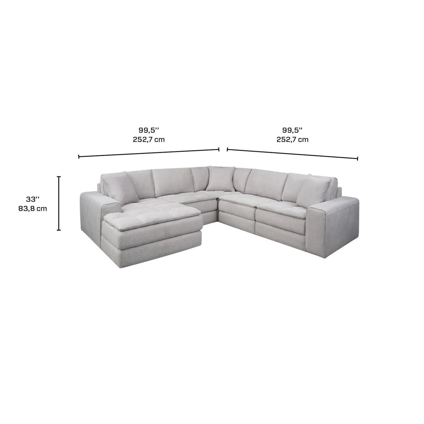 Sectionnel modulaire avec chaise longue à gauche - 5 mcx