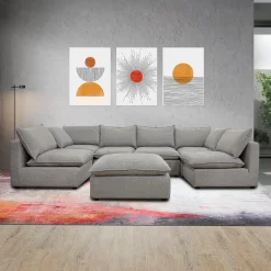 Sectionnel modulaire avec ottoman - 7 mcx