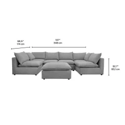 Sectionnel modulaire avec ottoman - 7 mcx