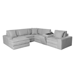 Sectionnel modulaire avec chaise longue à gauche et console - 6 mcx