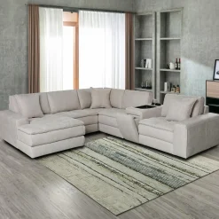 Sectionnel modulaire avec chaise longue à gauche et console - 6 mcx