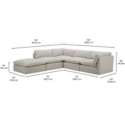 Sectionnel modulaire avec ottoman - 5 mcx